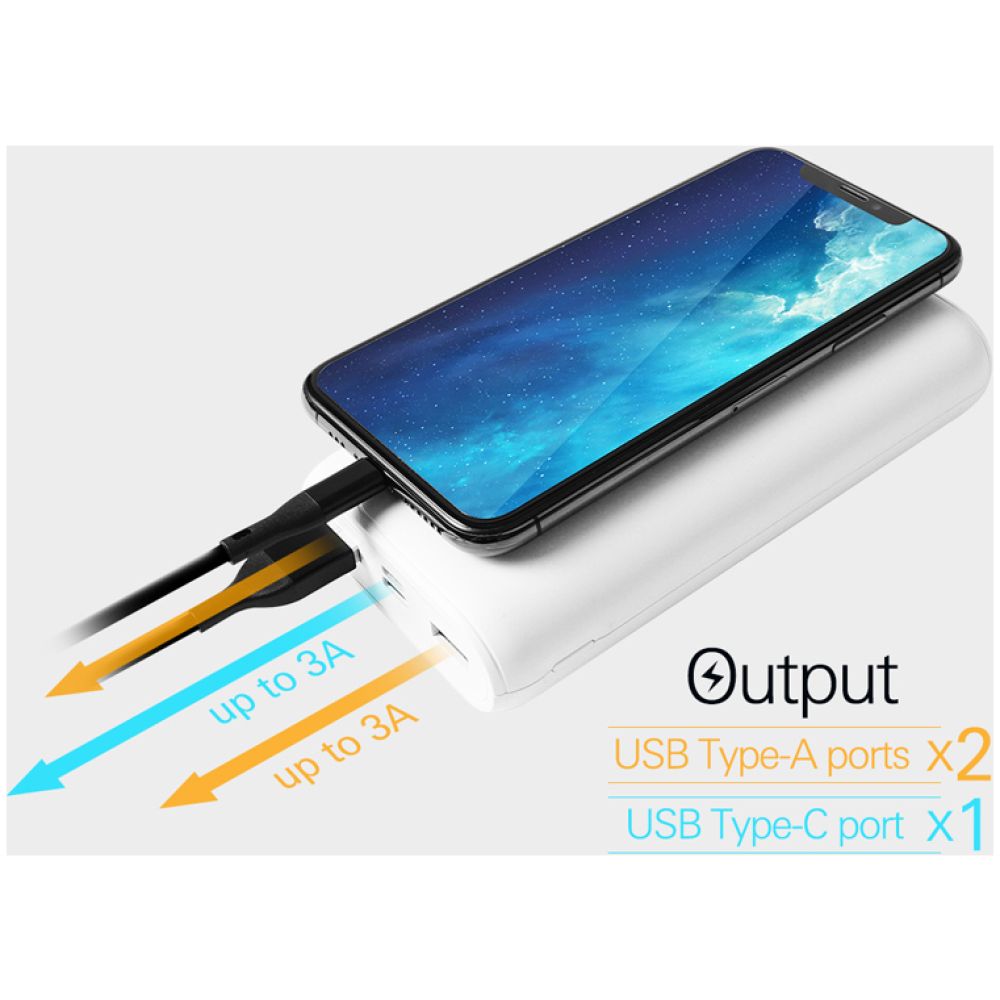 SILICON POWER power bank QS15, 20000mAh, 2x USB & USB Type-C, 18W, λευκό - Image 3