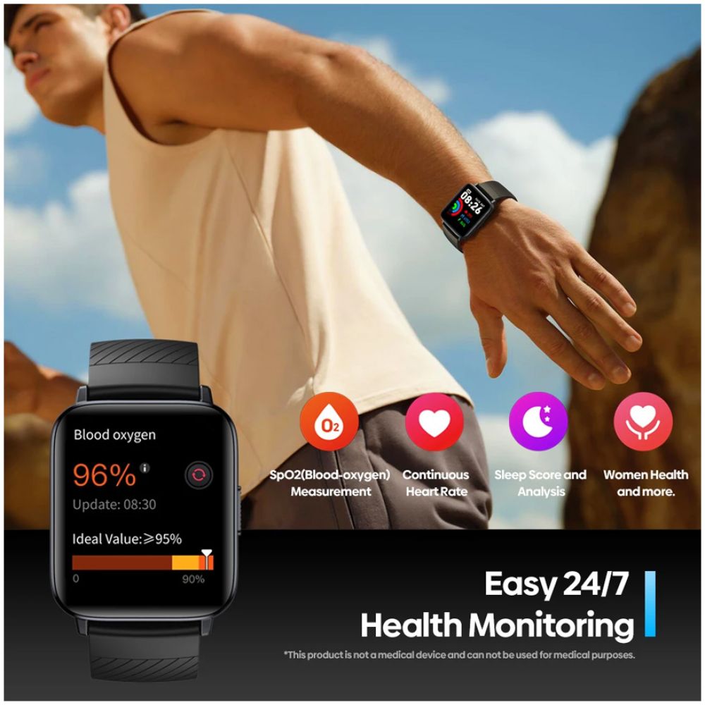 ZEBLAZE smartwatch Swim, 1.69", GPS, heart rate, 5 ATM, μαύρο - Image 4