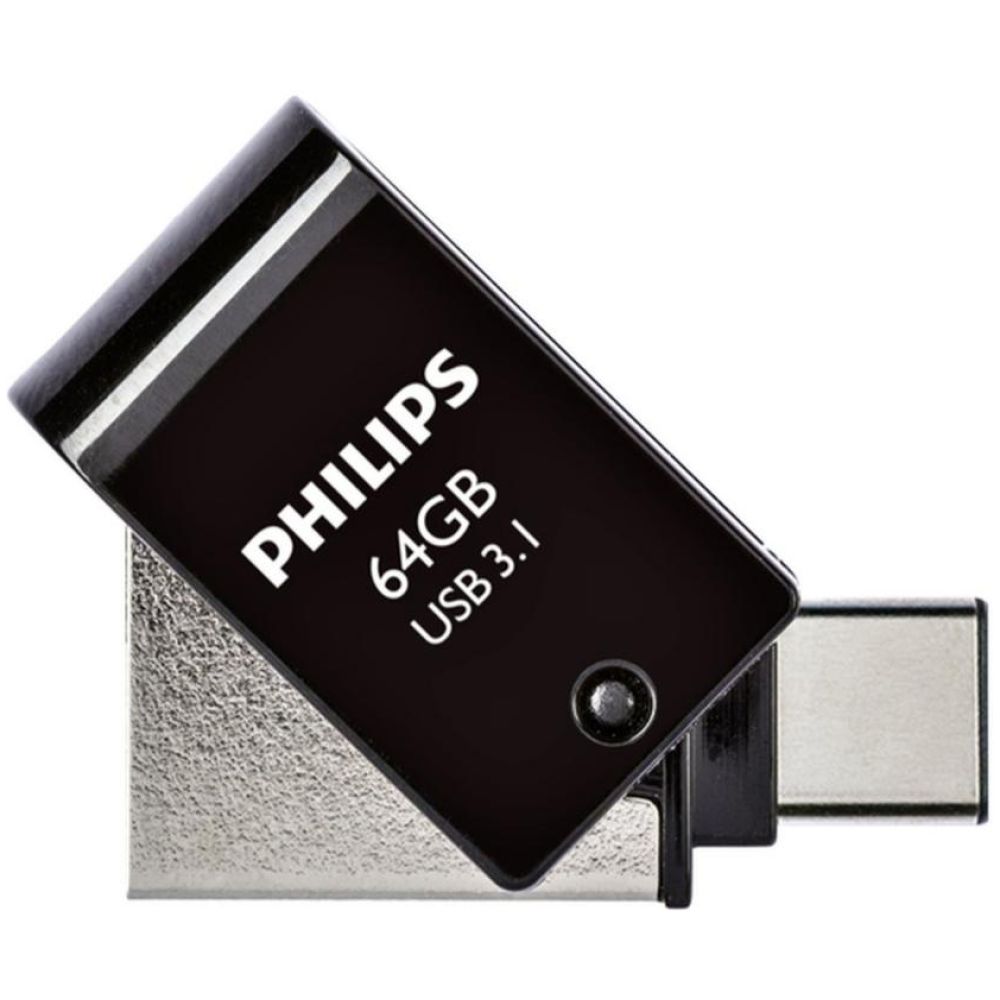 Philips 2-in-1 64GB USB 3.1 Stick με σύνδεση USB-C Μαύρο (PHUSB64G2IN1OTGGU3C) (PHIPHUSB64G2IN1OTGGU3C)