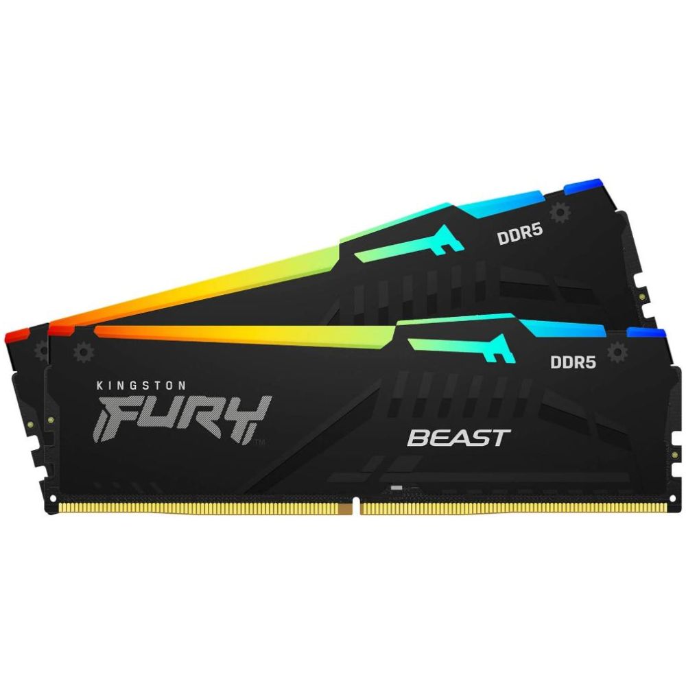 Kingston RAM FURY Beast RGB 64 GB (2 x 32 GB Kit) DDR5 5600 DIMM CL40 (KF556C40BBAK2-64) (KINKF556C40BBAK2-64)