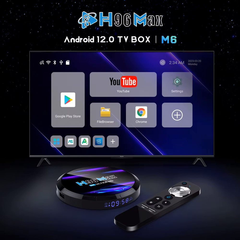 H96 TV Box Μ6, 8K, H618, 4/32GB, WiFi 6, Android 12 - Image 2