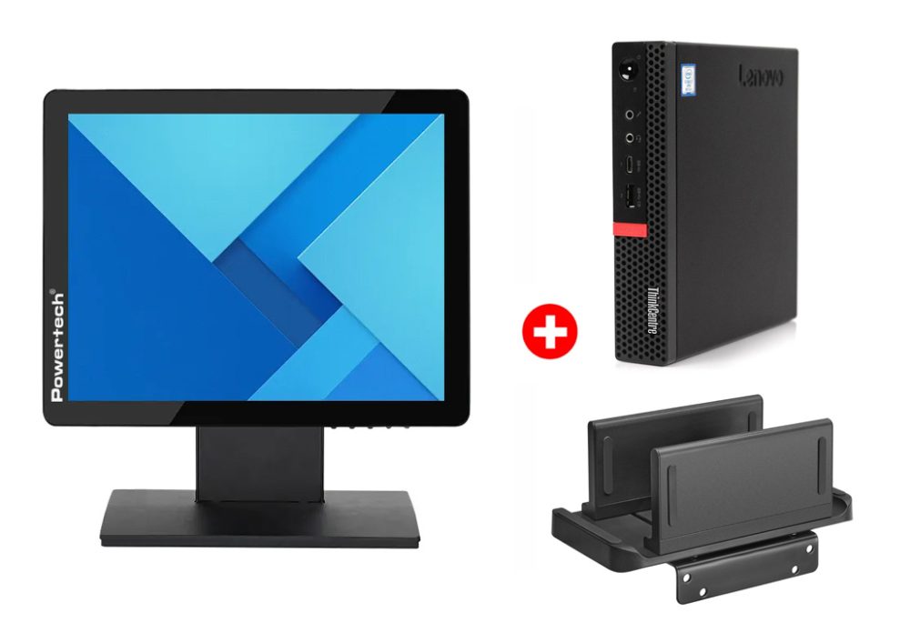 LENOVO PC ThinkCentre M720Q Tiny Refurbished Grade A Repainted, οθόνη αφής 15" & βάση PC