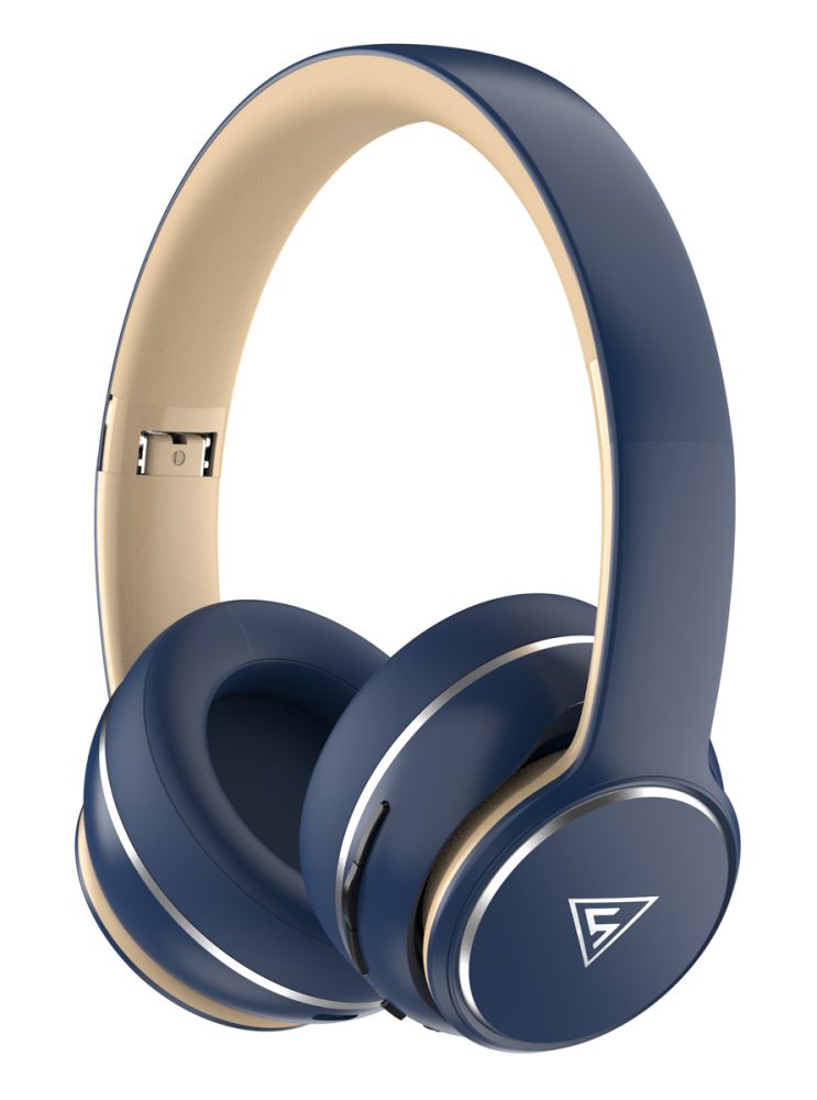 DOQAUS headphones DESIGN 3, ασύρματα & ενσύρματα, Φ40mm, 600mAh, μπλε