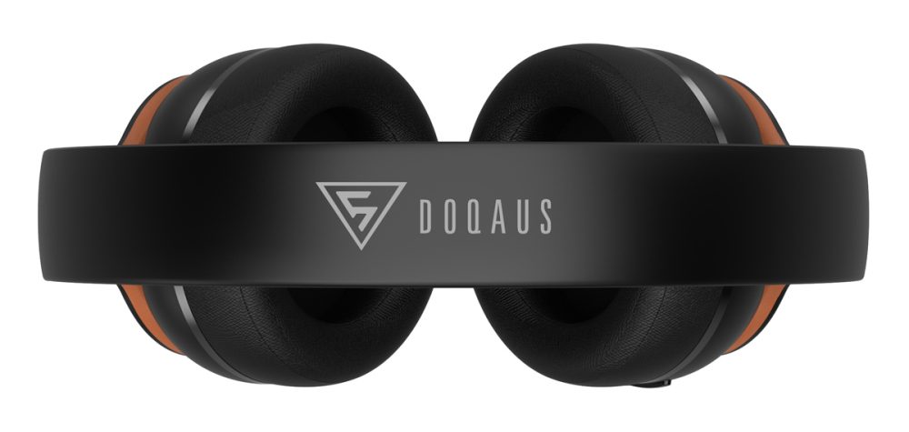 DOQAUS headphones DESIGN 3, ασύρματα & ενσύρματα, Φ40mm, 600mAh, μαύρα/καφέ - Image 2