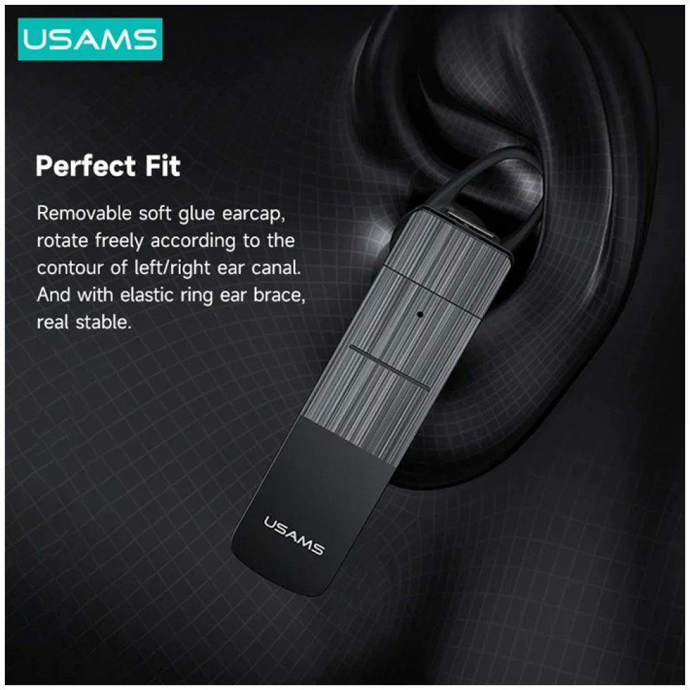 USAMS Bluetooth μονό earphone USAMS-BT2, 100mAh, 3-way κλήσεις, μαύρο - Image 4