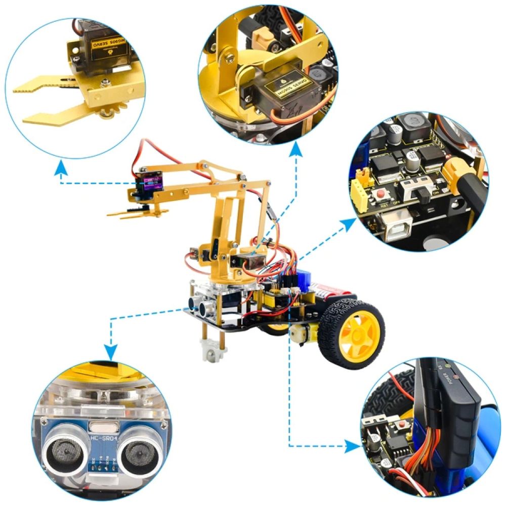 KEYESTUDIO 4DOF mechanical robot arm car kit KS0520, για Arduino - Image 4