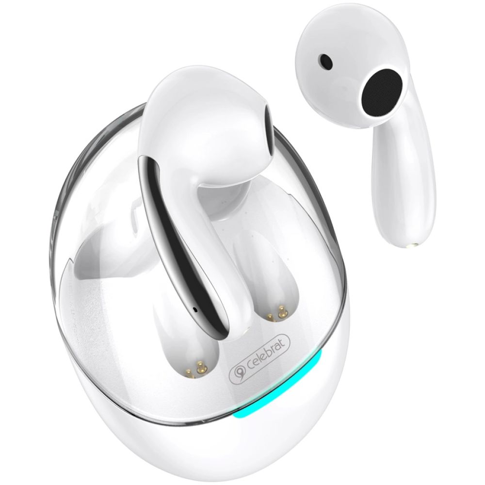 CELEBRAT earphones με θήκη φόρτισης W51, True Wireless, λευκά - Image 2