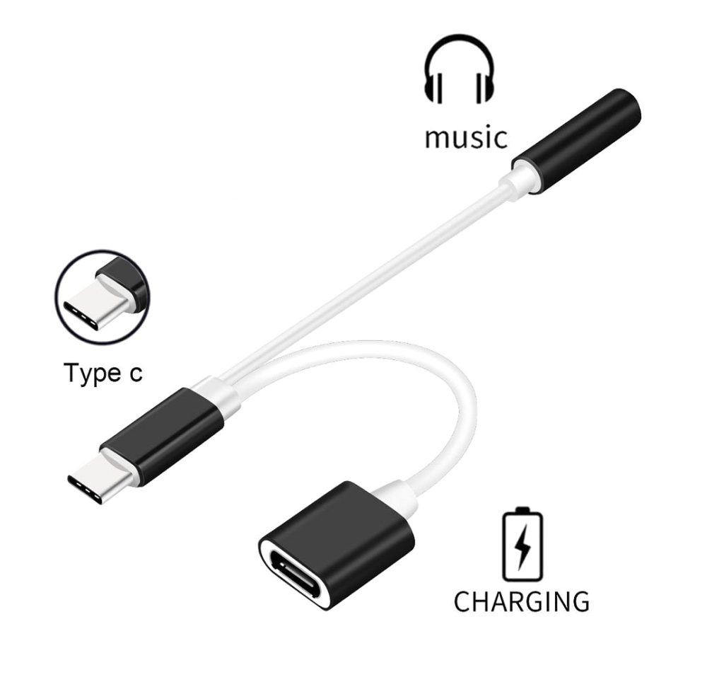 POWERTECH αντάπτορας USB-C σε USB-C & 3.5mm θηλυκό CAB-UC030, λευκός - Image 2