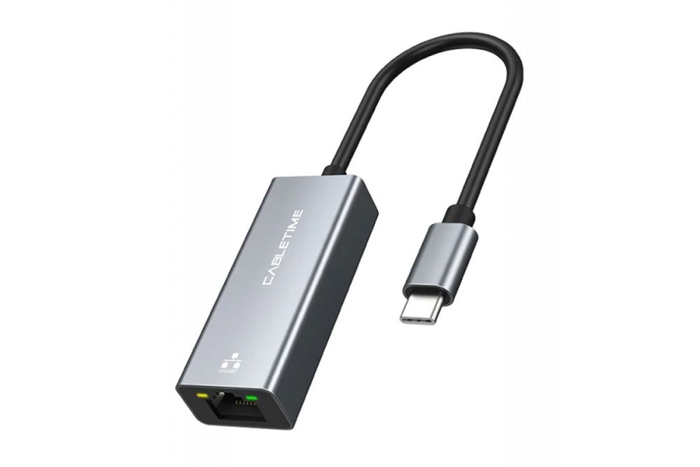 CABLETIME αντάπτορας USB-C σε RJ45 CT-CML1000, 1000Mbps, γκρι