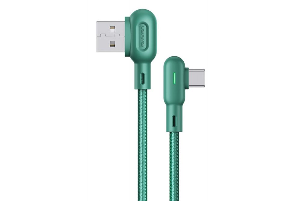 USAMS καλώδιο USB-C σε USB US-SJ457, 2.1A, γωνιακό, 1.2m, πράσινο