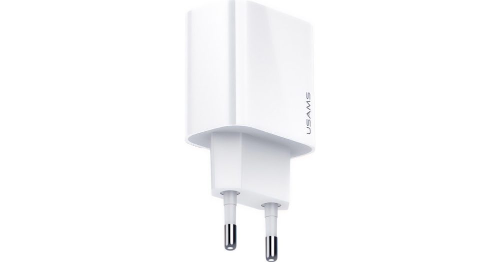 USAMS φορτιστής τοίχου US-CC118, 1x type-C, PD3.0 20W 3A, λευκός